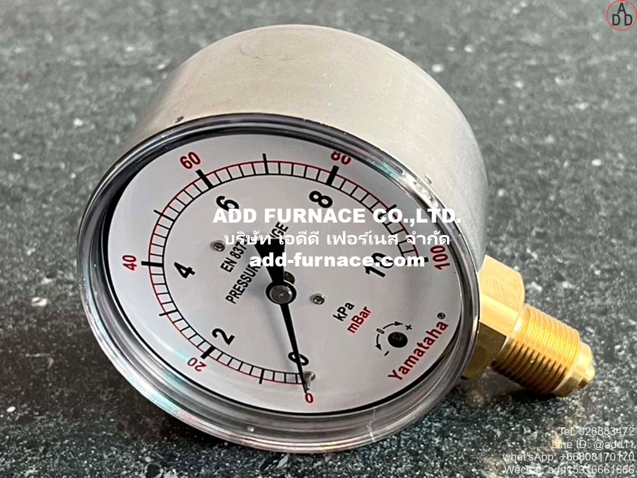 Yamataha Pressure Gauge 0-10kPa(0-100mBar) 3/8G (7)